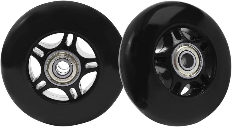 KAMIER Ripstick 68mm x 24mm Wheel Replacement for Razor 360 PowerRider RipRider FlashRider Caster Trike RipStik Ripster Ripsurf Kids Mini CasterBoard Skateboarded Scooter Wheels Parts Black (Set of 2) - Image 1